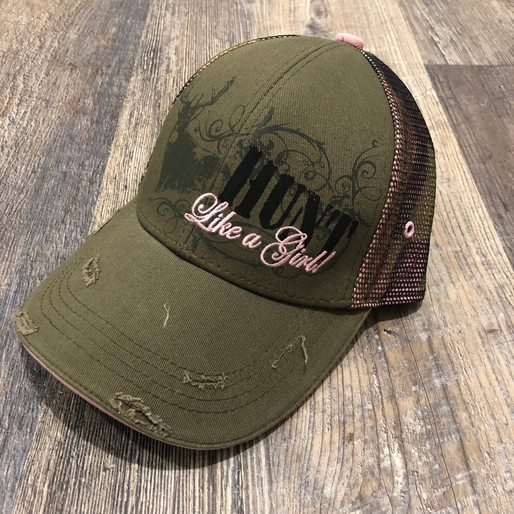 buck Wear 'Hunt Like a Girl' Green Baseball Cap